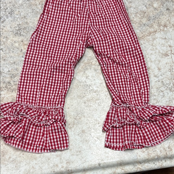 Bottoms | Red Gingham Ruffle Pants For Kids | Poshmark
